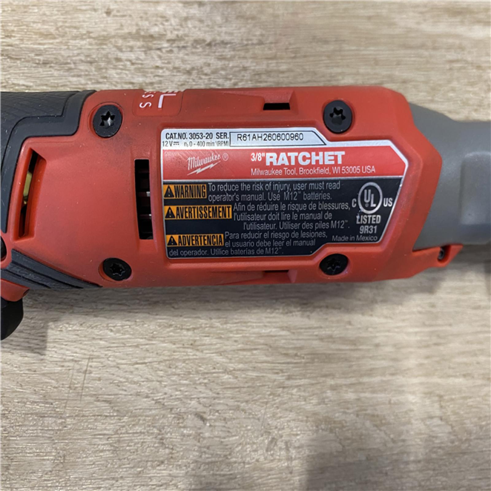 AS-IS Milwaukee FUEL 12V Lithium-Ion Compact 3/8 in. Cordless Ratchet (Tool-Only)
