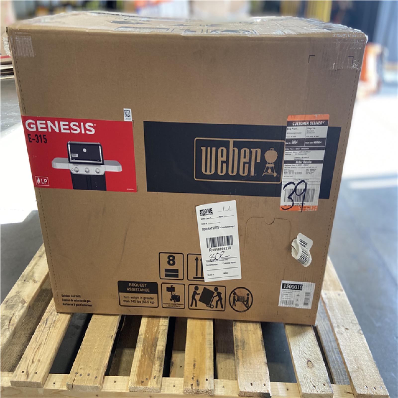 DALLAS LOCATION - Weber Genesis E-315 3-Burner Liquid Propane Gas Grill in Black