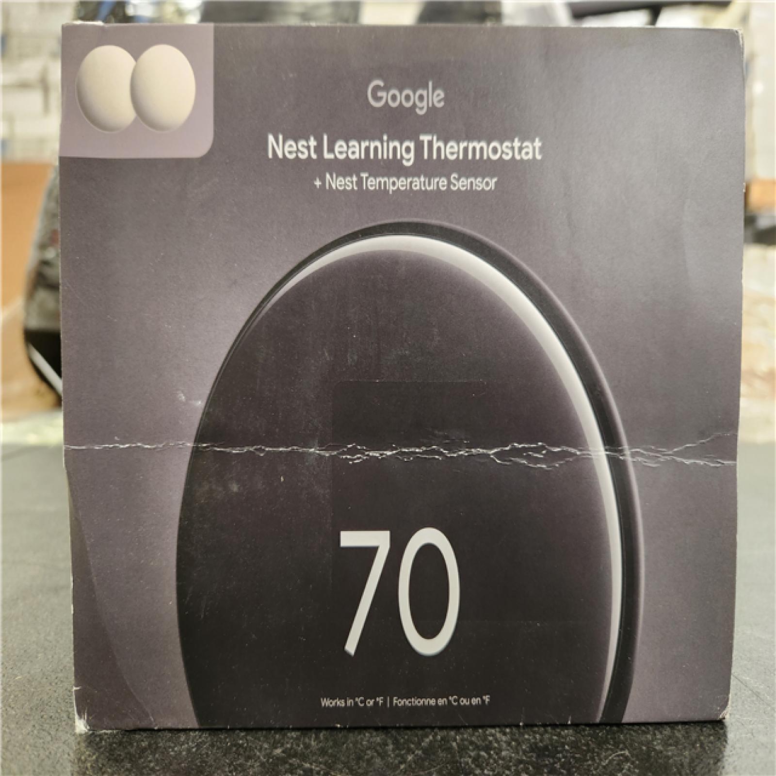 Phoenix NEW Google Nest Learning Thermostat (4th Gen) with Nest Temperature Sensor (2nd Gen) 2-Pack - Polished Obsidian