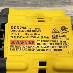 AS-IS DEWALT Atomic 20V Lithium-Ion Cordless Compact 1/2 in. Drill/Driver Kit