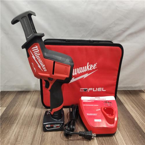 AS-IS- Milwaukee M12 FUEL 12-Volt Lithium-Ion Brushless Cordless HACKZALL Reciprocating Saw Kit W/ Free M12 4.0Ah Compact Battery