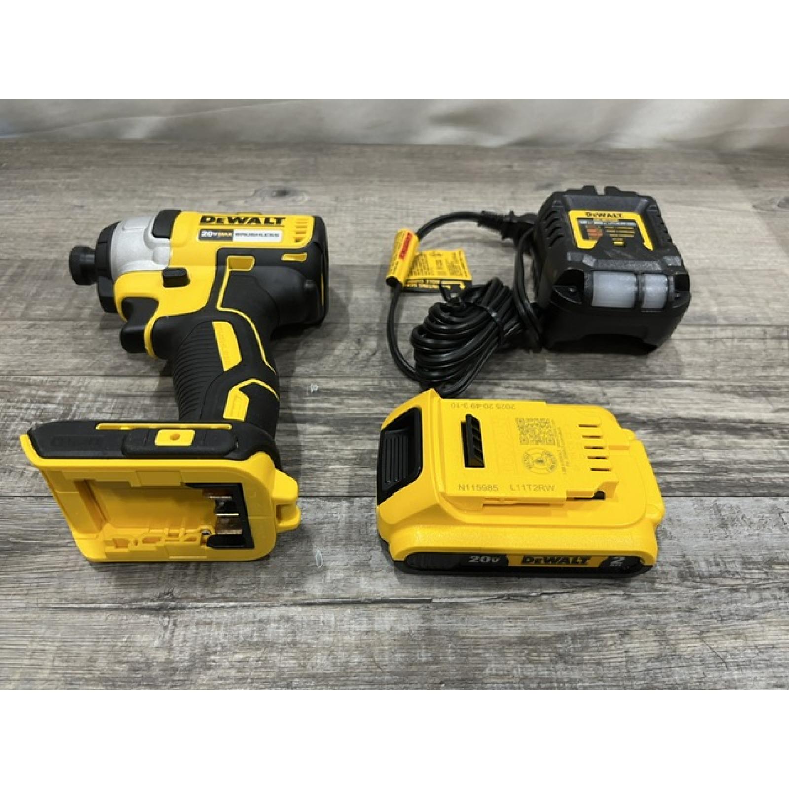 AS-IS DEWALT 20V MAX Lithium-Ion Brushless Cordless 1/4 in. Impact Driver Kit