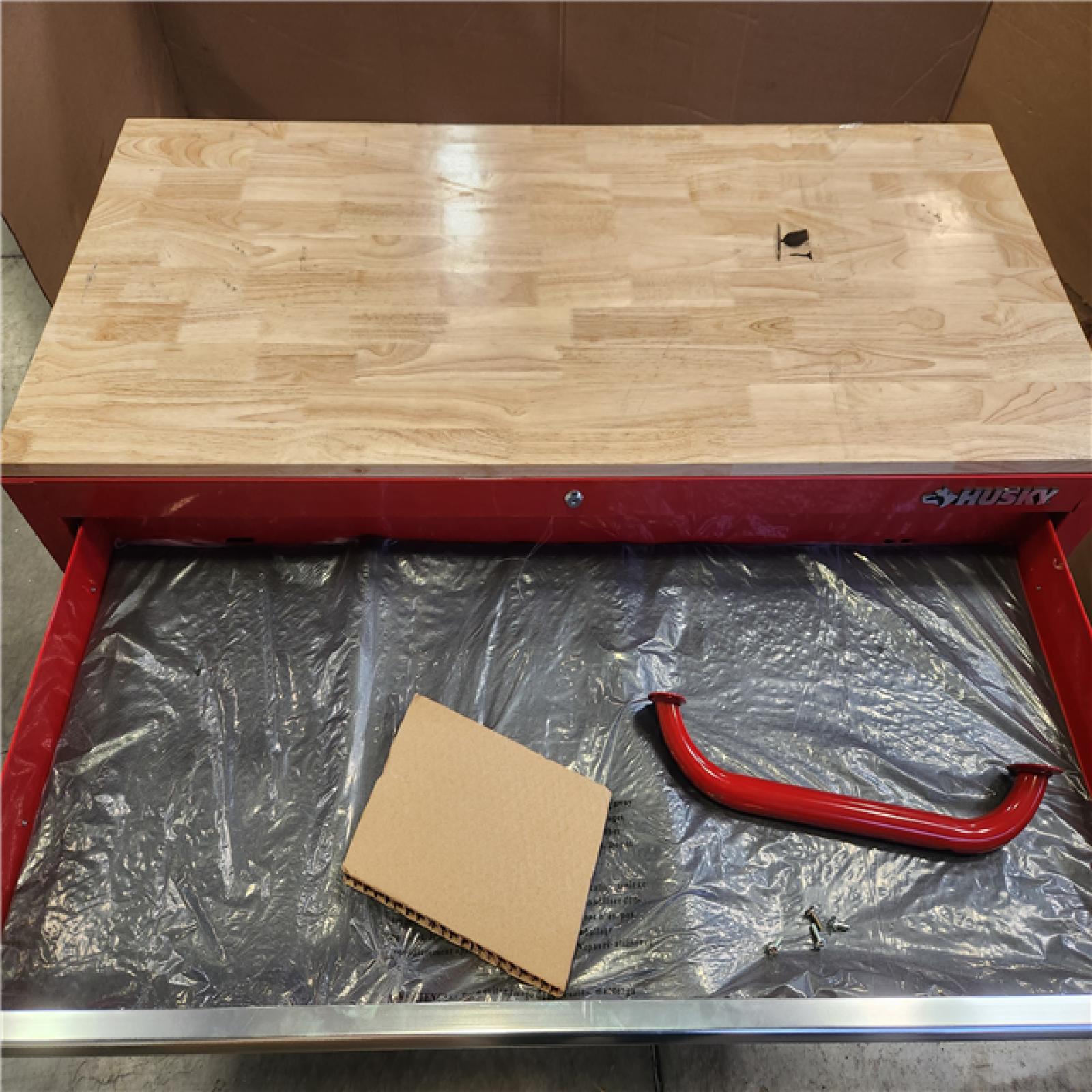 Phoenix Husky Modular Tool Storage 52 in. W x 20 in. D Standard Duty Red Mobile Workbench Cabinet (NO Wheels)