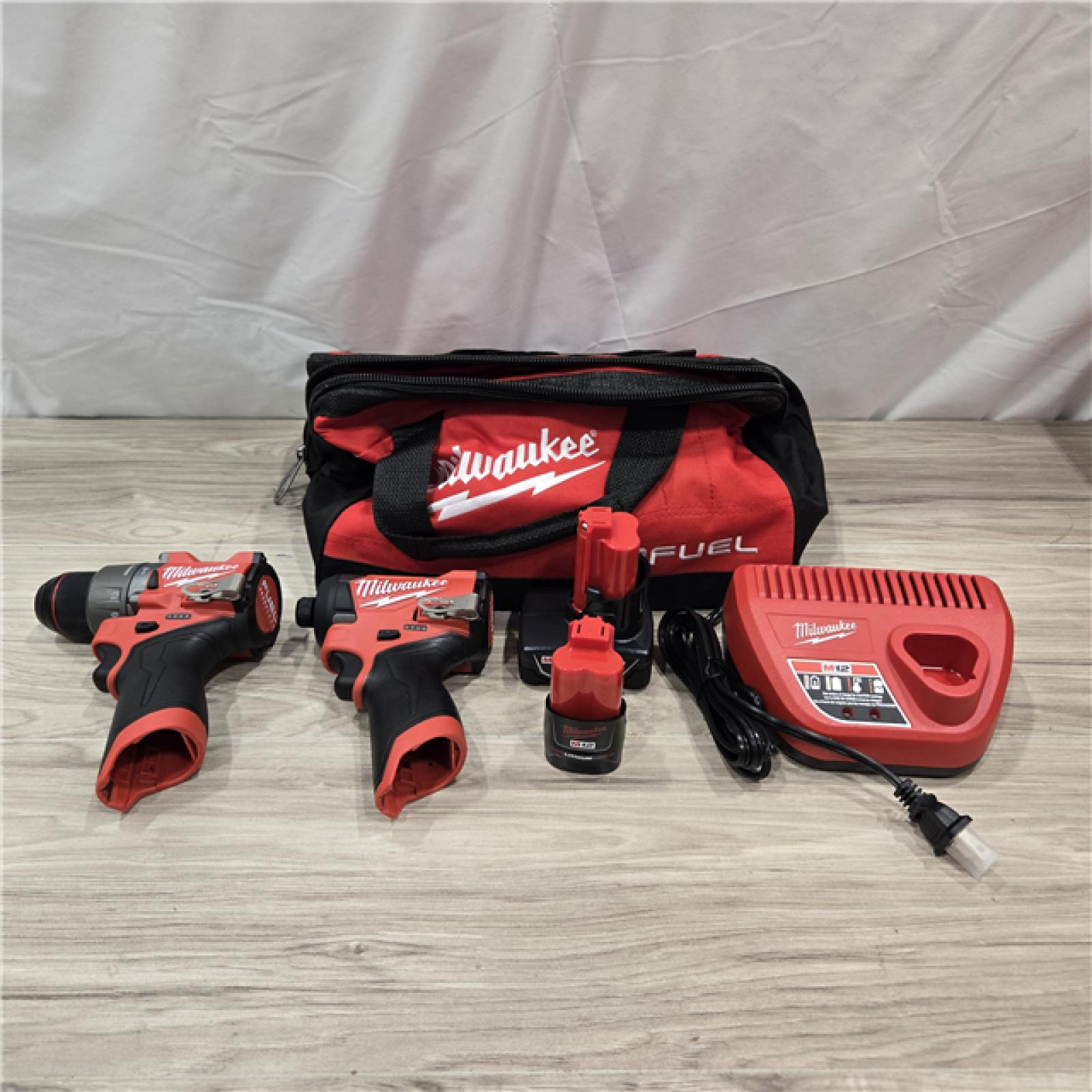 AS-IS Milwaukee 3497-22 12V Brushless Hammer Drill and Impact Driver Combo Kit