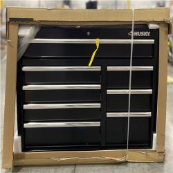 DALLAS LOCATION- HUSKY 42 in. W x 18 in. D 8-Drawer Black Mobile Workbench w/ WoodTop