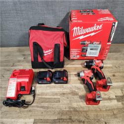 HOUSTON LOCATION - AS-IS Milwaukee 18V Lithium-Ion Brushless Cordless Compact Drill/Impact Combo Kit