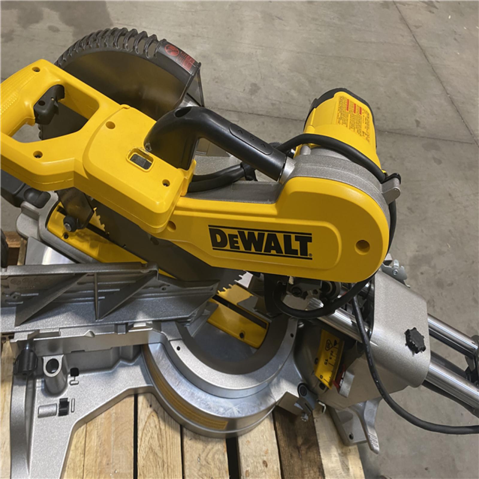 As-Is- DEWALT 15 Amp Corded 12 in. Double Bevel Sliding Compound Miter Saw