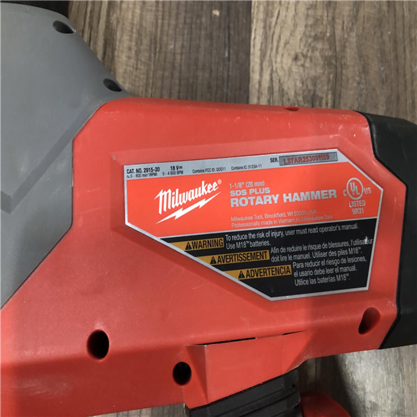 AS-IS Milwaukee FUEL 18V Lithium-Ion Brushless Cordless SDS-Plus 1-1/8 in. Rotary Hammer Drill (Tool-Only)