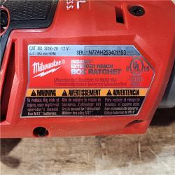HOUSTON LOCATION - AS-IS Milwaukee FUEL INSIDER 12V Lithium-Ion Brushless Cordless 1/4 in. - 3/8 in. Extended Reach Box Ratchet (Tool-Only)