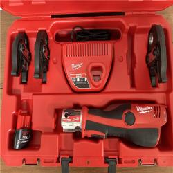 California AS-IS Milwaukee M12 Force Logic Press Tool Kit  Includes (1) Battery  Charger & Hard Case