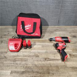 HOUSTON LOCATION - AS-IS MILWAUKEE 2 TOOL COMBO KIT W/ (2) BATTERY & CHARGER