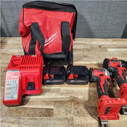 HOUSTON LOCATION - AS - IS Milwaukee 18V Lithium-Ion Brushless Cordless Compact Drill/Impact Combo Kit