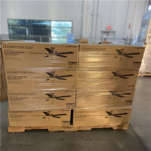 DALLAS LOCATION - Hampton Bay Rothley II 52 in. Indoor LED Matte Black Ceiling Fan with Light Kit (24 UNITS)