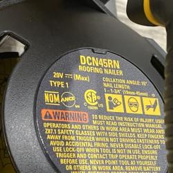 AS-IS DEWALT 20V MAX Lithium-Ion 15-Degree Electric Cordless Roofing Nailer Kit