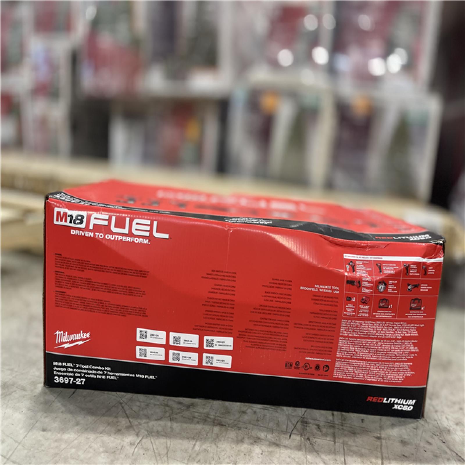 NEW! - Milwaukee M18 FUEL 18V Lithium-Ion Brushless Cordless Combo Kit with Two 5.0 Ah Batteries  1 Charger  2 Tool Bags (7-Tool)