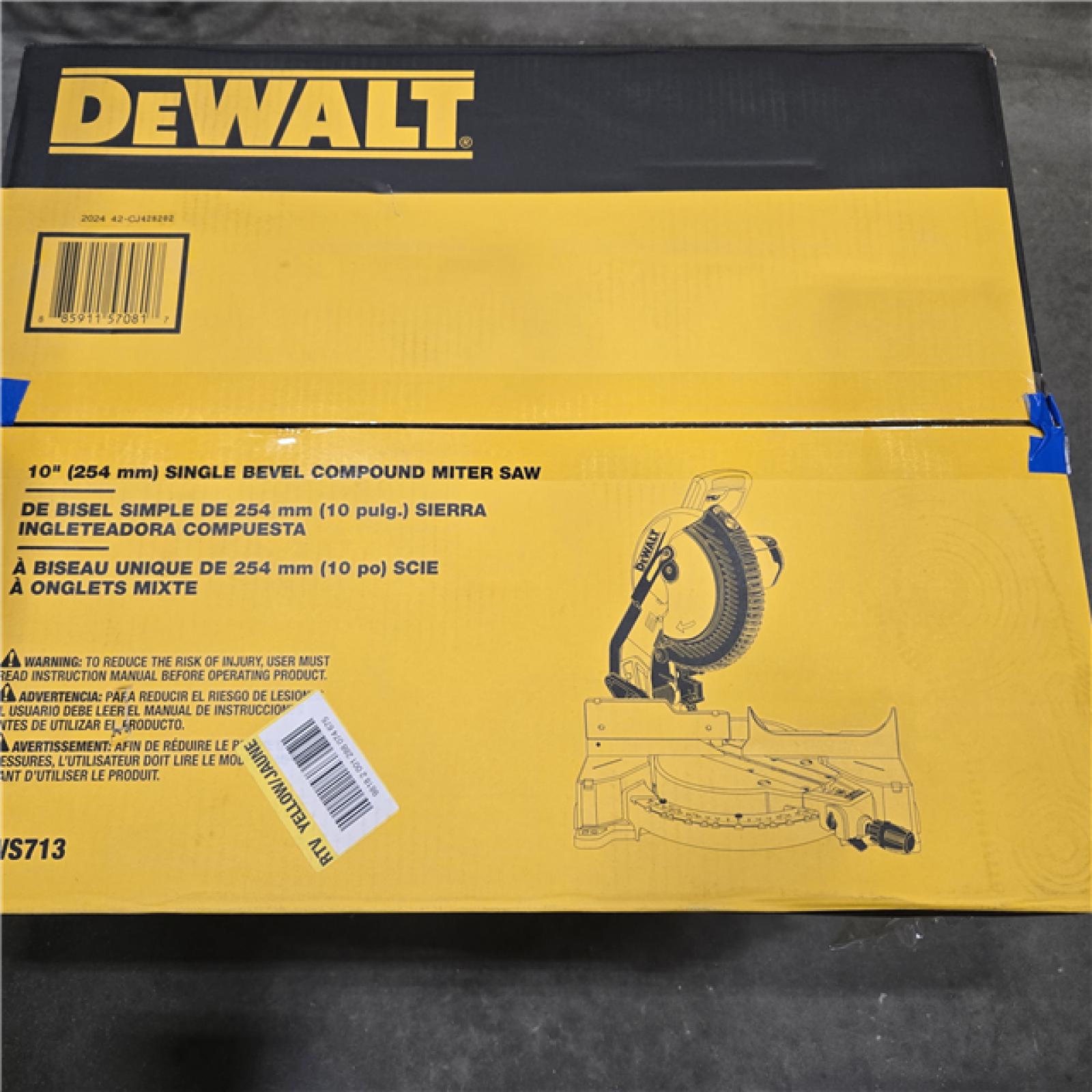 AS-IS  DEWALT 15 Amp Corded 10 in. Compound Single Bevel Miter Saw