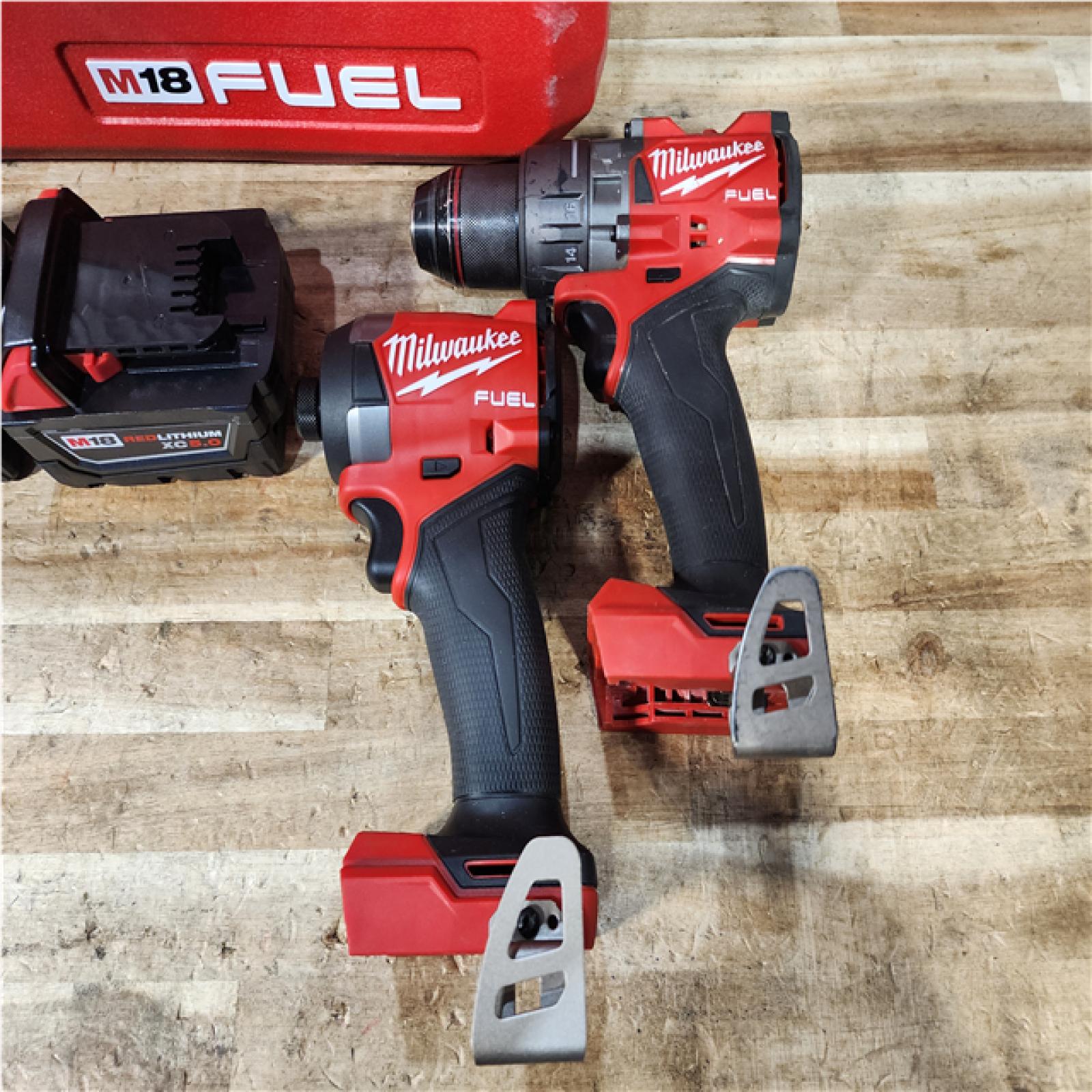 HOUSTON LOCATION - AS - IS Milwaukee FUEL 18V Lithium-Ion Brushless Cordless Hammer Drill and Impact Driver Combo Kit