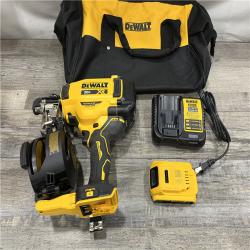 AS-IS DEWALT 20V MAX Lithium-Ion 15-Degree Electric Cordless Roofing Nailer Kit