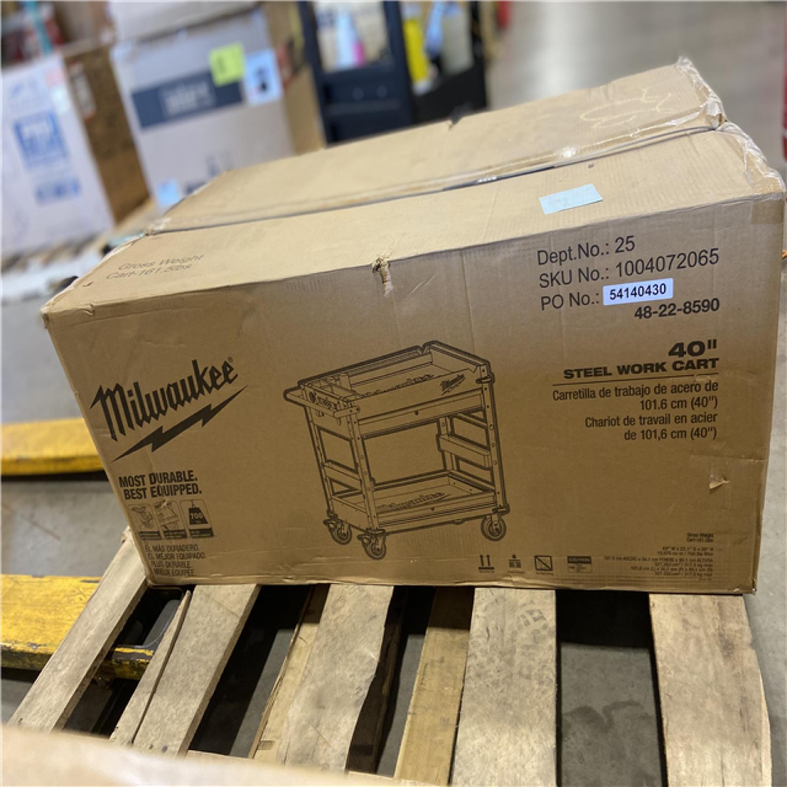 DALLAS LOCATION -  Milwaukee 40 in. 2-Drawer Steel Work Cart