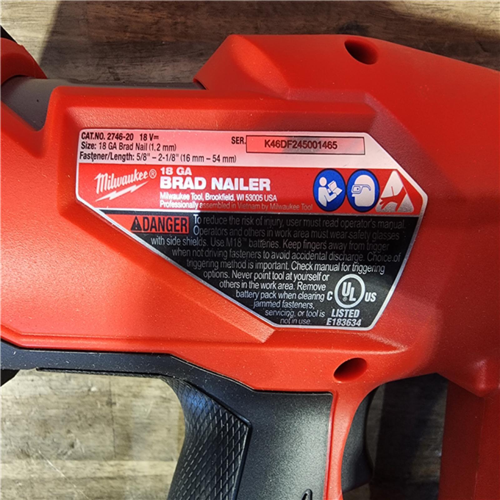 HOUSTON LOCATION - AS-IS Milwaukee M18 Fuel 18V Brushless 18-Gauge Brad Nailer 2746-20 (Bare Tool)