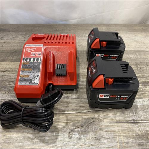 AS-IS Milwaukee 18-Volt Lithium-Ion XC Starter Kit with Two 5.0Ah Batteries and Charger