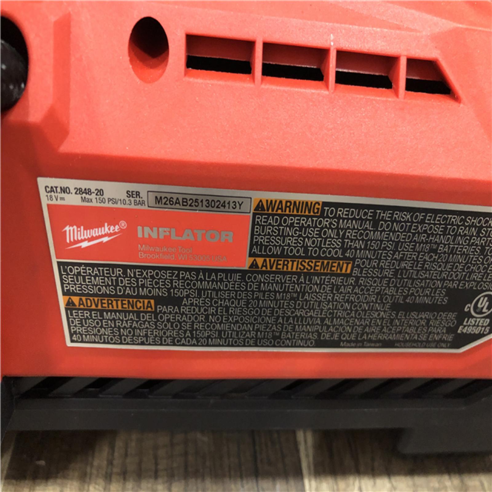 AS-IS Milwaukee 18-Volt Lithium-Ion Cordless Electric Portable Inflator (Tool-Only)