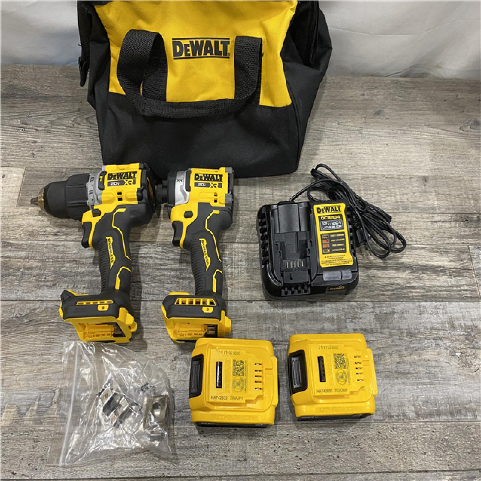 AS-IS DEWALT 20V MAX XR Hammer Drill and ATOMIC Impact Driver 2 Tool Cordless Combo Kit