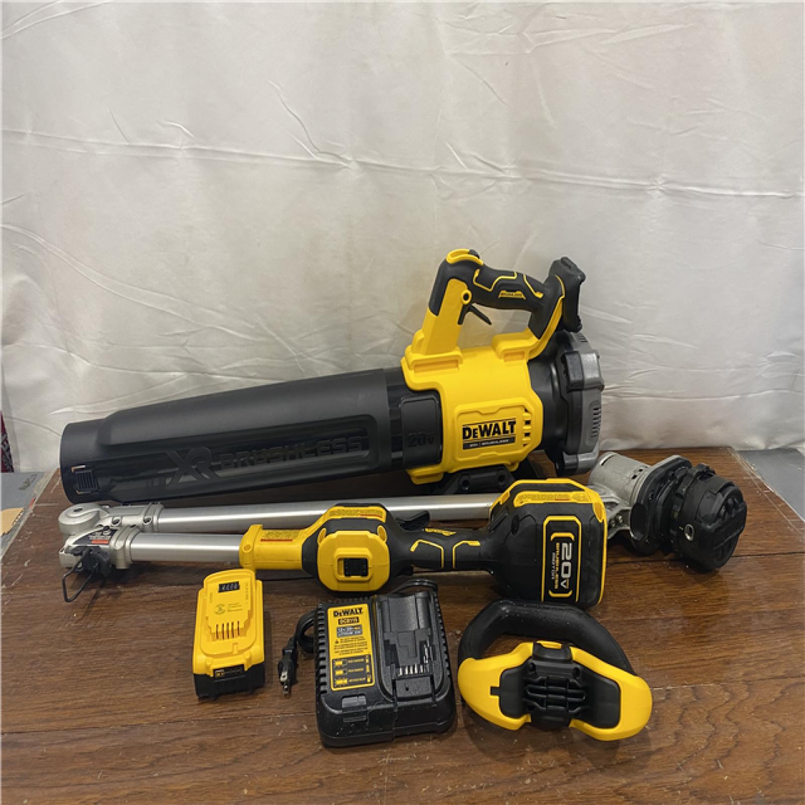 AS-IS 20V MAX Cordless Battery Powered String Trimmer & Blower Combo Kit with (1) 4 Ah Battery & Charger