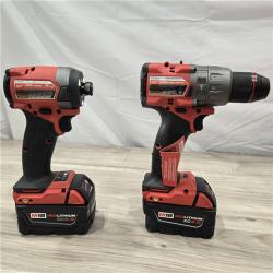 AS-IS MILWAUKEE FUEL 18V Lithium-Ion Brushless Cordless Hammer Drill and Impact Driver Combo Kit (2-Tool) with 2 Batteries