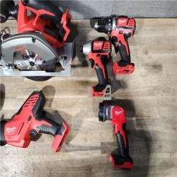 HOUSTON LOCATION - AS-IS M18 18V Lithium-Ion Cordless Combo Kit (5-Tool) with (1) 3.0Ah and (1) 1.5Ah Battery, (1) Charger, (1) Tool Bag
