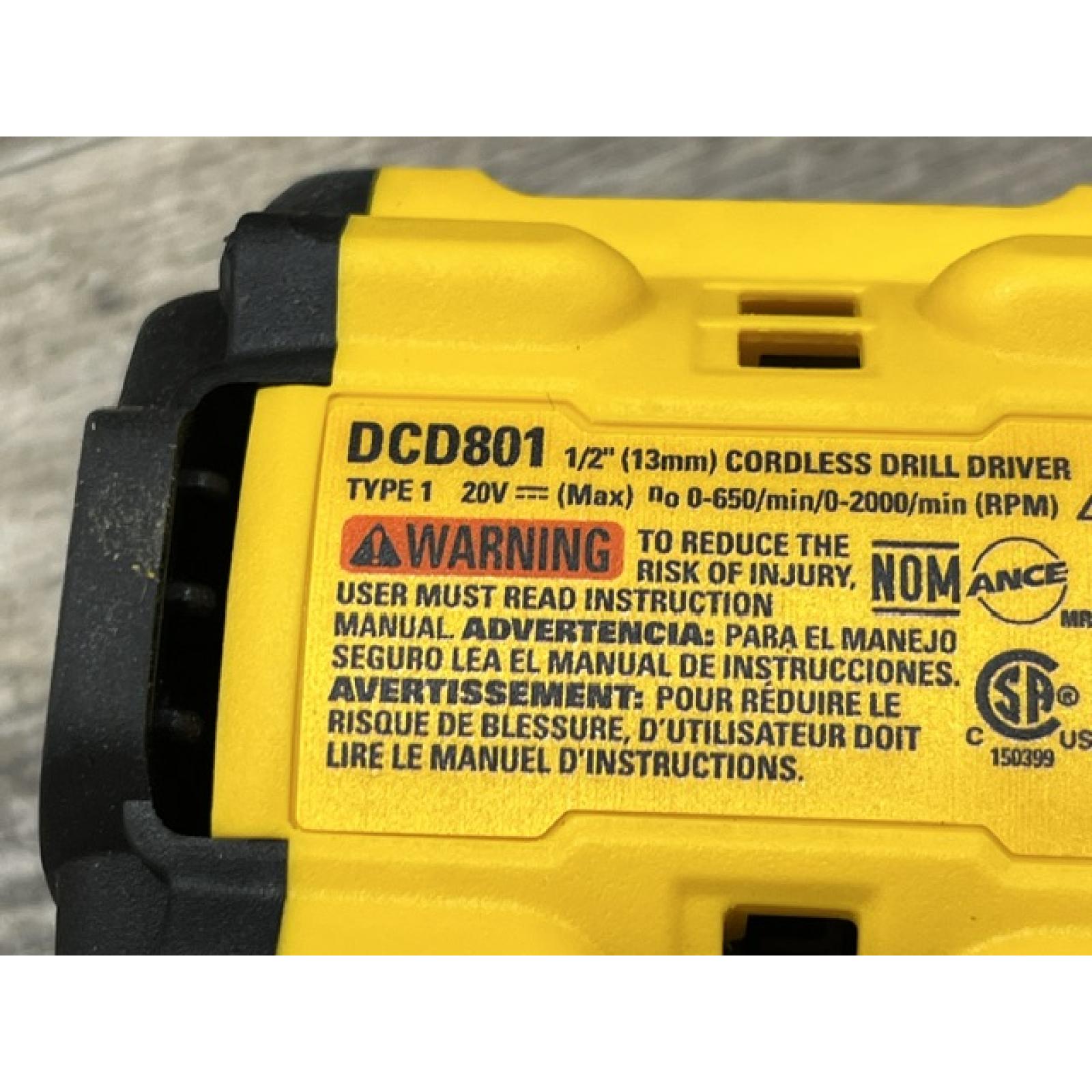 AS-IS DEWALT 20V XR Lithium-Ion Cordless Brushless 1/2 in. Drill/Driver Kit