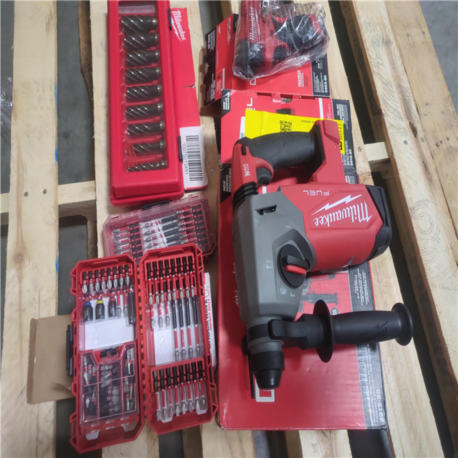 CALIFORNIA AS-IS MILWAUKEE BUNDLE  ROTARY HAMMER  HEX IMPACT DRIVER W/Addons