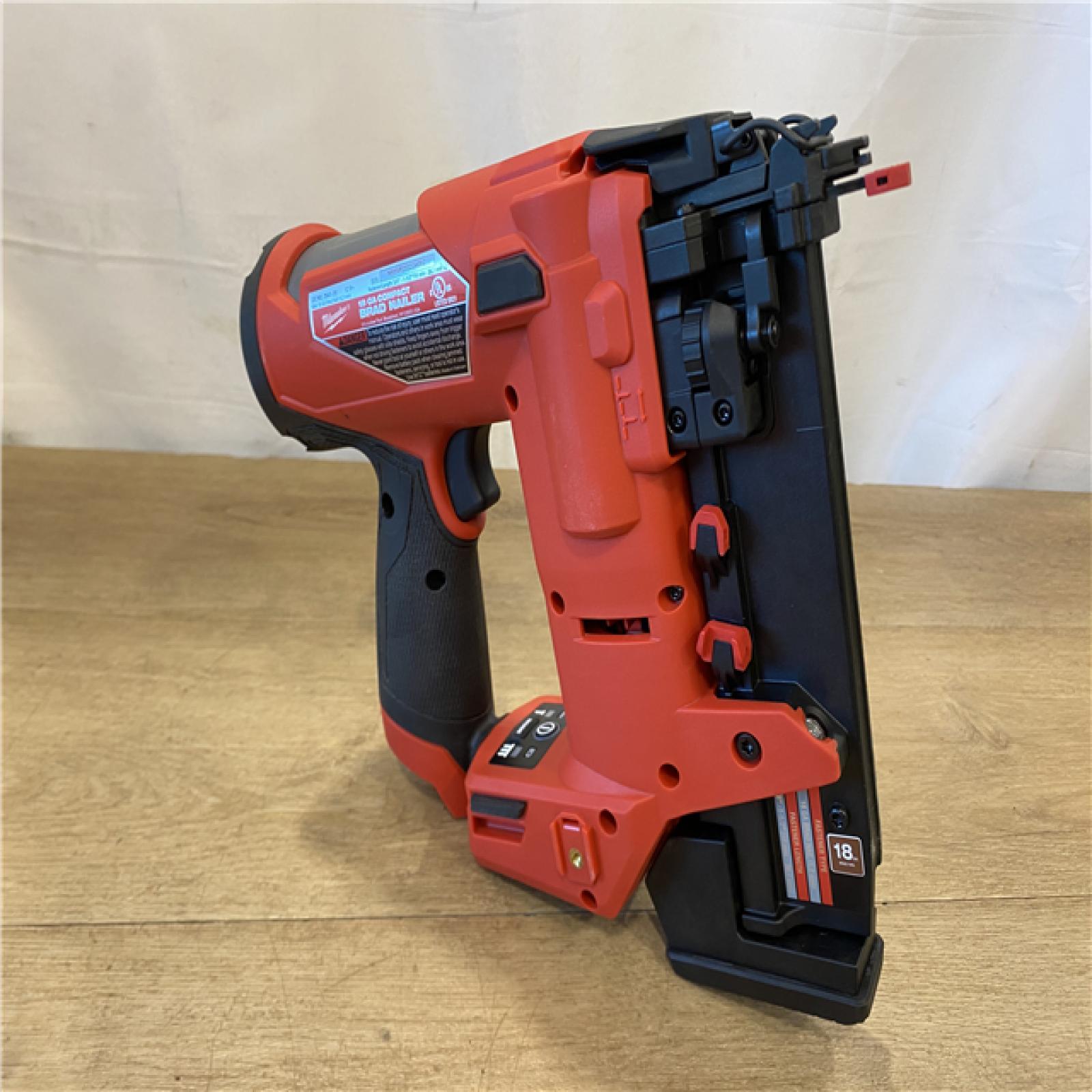 AS-IS Milwaukee FUEL 12-Volt Lithium-Ion Brushless Cordless 18-Gauge 1-1/2 in. Compact Brad Nailer (Tool Only)