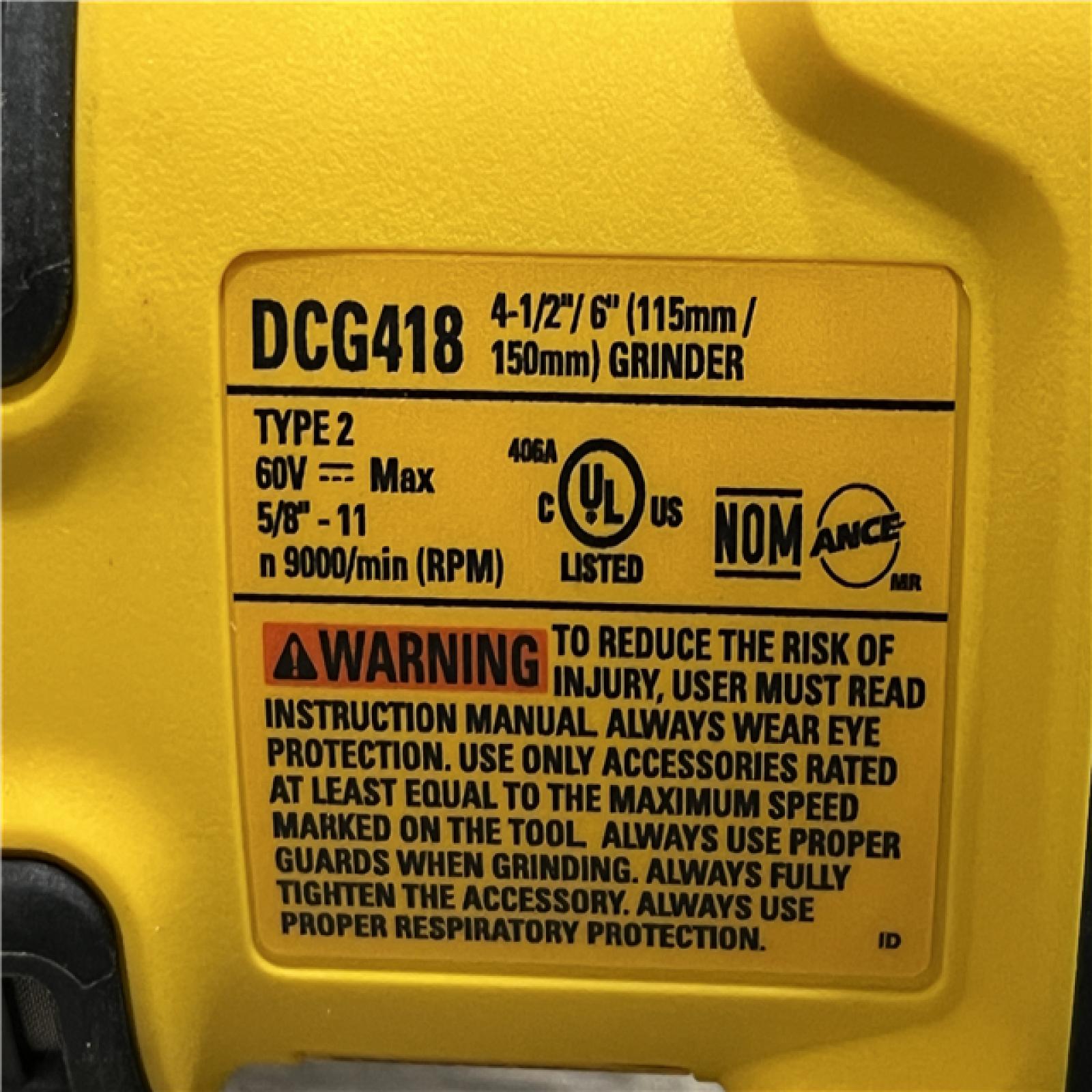 AS-IS DEWALT FLEXVOLT 60V MAX Cordless Brushless 4.5 in. to 6 in. Small Angle Grinder with Kickback Brake (Tool Only)