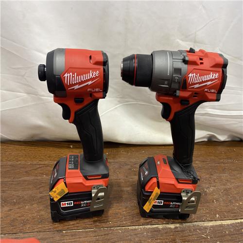 AS-IS MILWAUKEE M18 FUEL 18V Lithium-Ion Brushless Cordless Hammer Drill and Impact Driver Combo Kit (2-Tool) with 2 Batteries