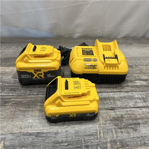 AS-IS DEWALT 20V XR Lithium-Ion Starter Pack with 8.0 Ah and 4.0 Ah Battery Packs and Charger