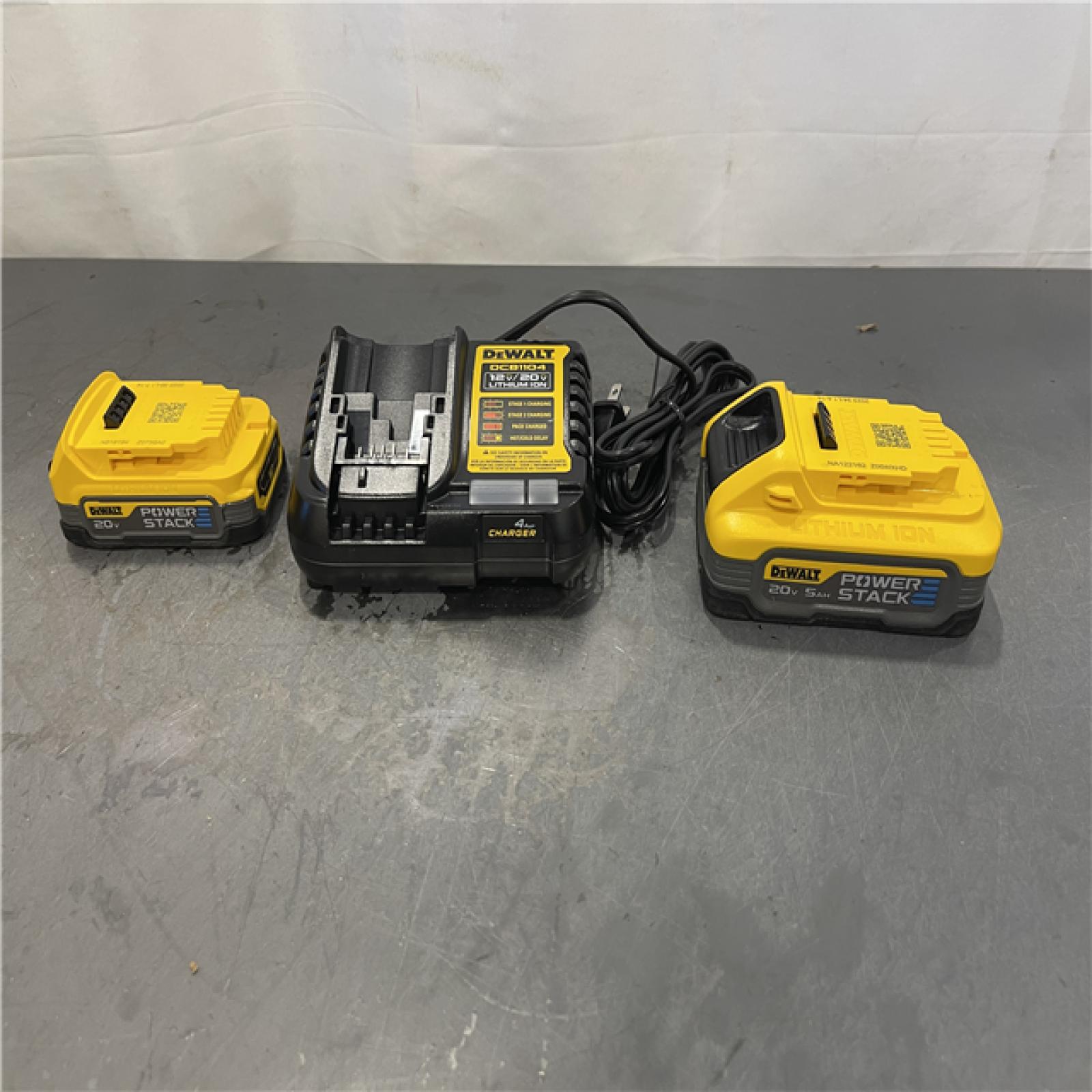 AS-IS - DeWalt 20V MAX XR POWERSTACK Lithium-Ion Battery Starter Kit