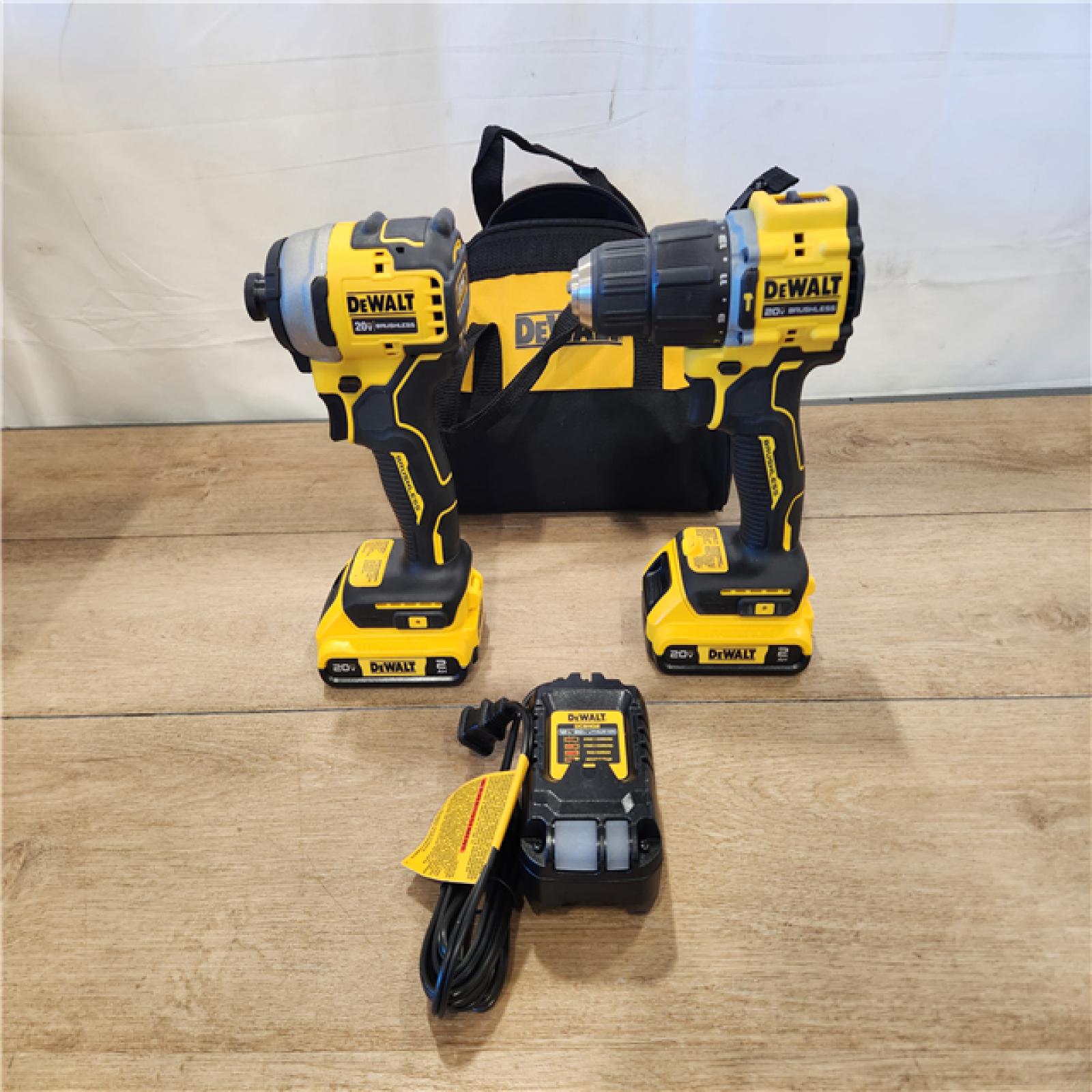 AS-IS- DeWalt 20V MAX Atomic 20 V Cordless Brushless 2 Tool Combo Kit