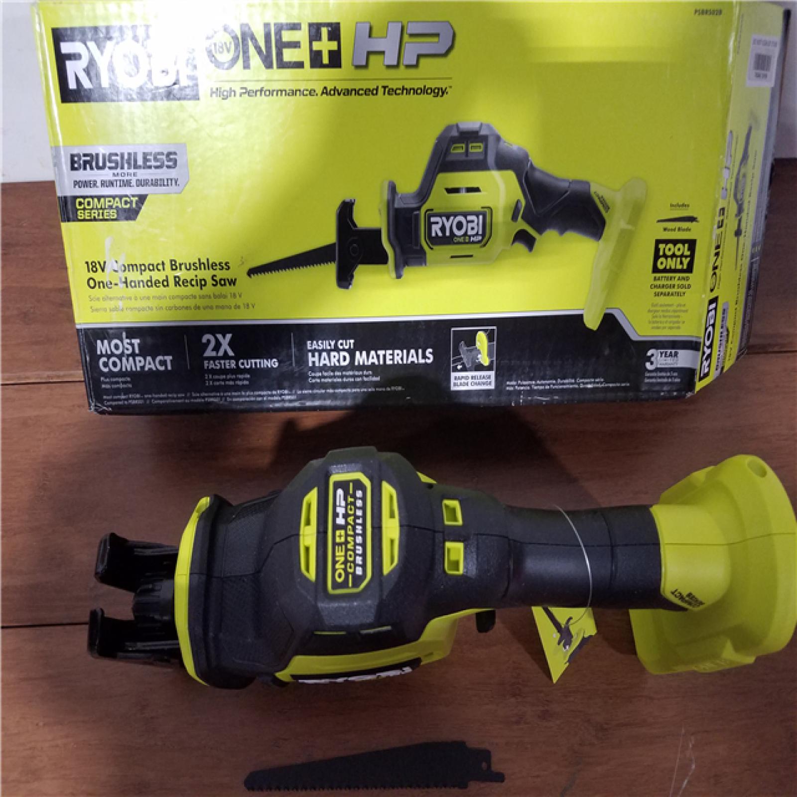 California NEW Ryobi ONE+ HPD 18V Compact Brushless One-Handled Recip Saw (Tool Only)