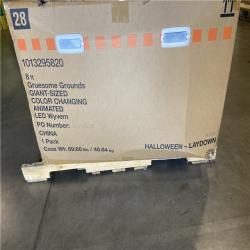 DALLAS LOCATION - Home Accents Holiday 8 ft. Wide Gruesome Grounds Giant-Sized Color Changing Animated LED Wyvern H9