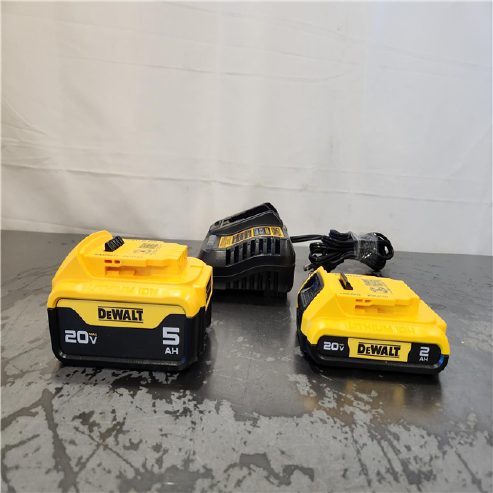 AS-IS- DEWALT 20V MAX Lithium-Ion Battery Kit with 5.0Ah and 2.0Ah Battery and Charger