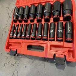 AS-IS - Milwaukee SHOCKWAVE 1/2 in. Drive SAE 6 Point Impact Socket Set (19-Piece)