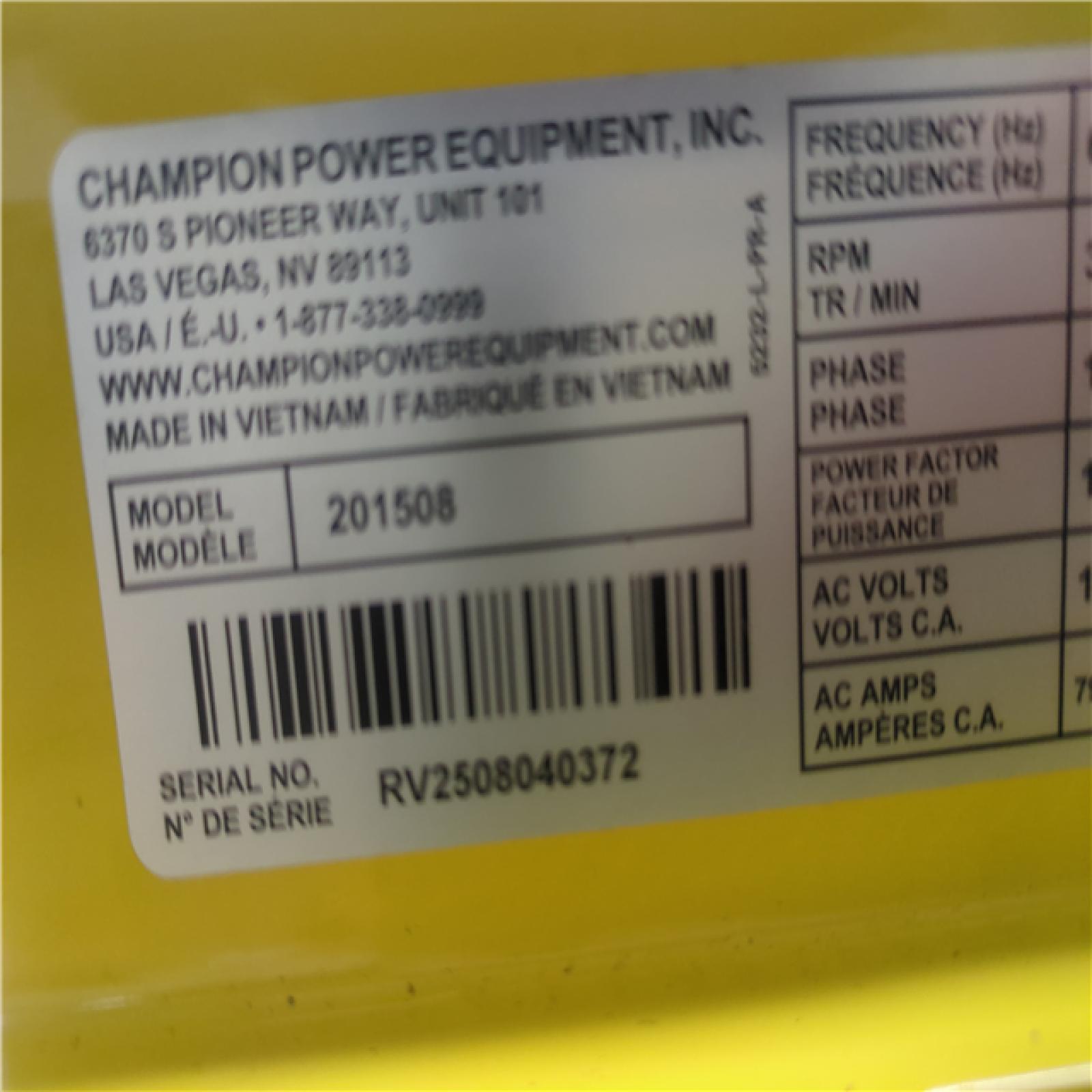 CALIFORNIA AS-IS CHAMPION PORTABLE POWER GENERATOR