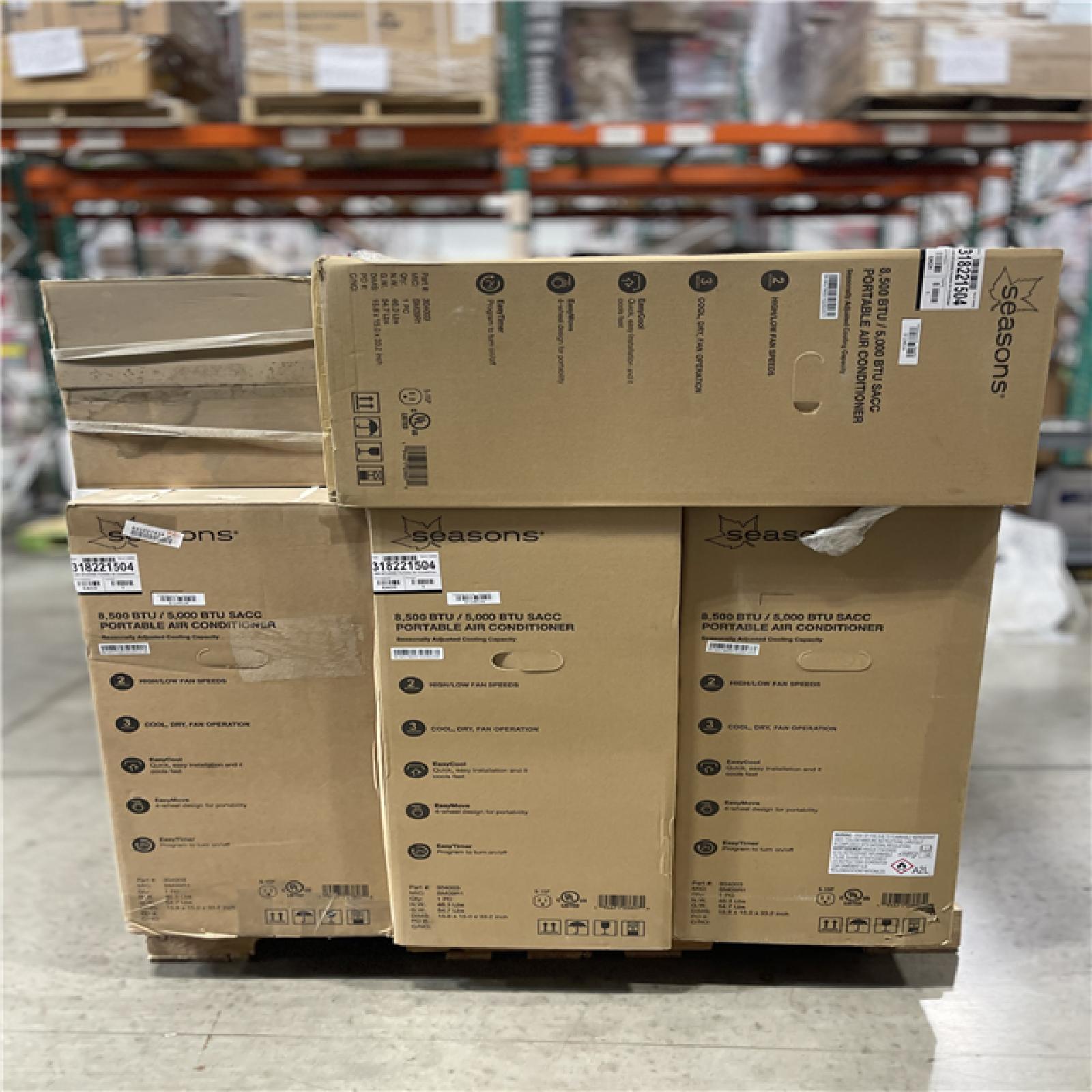 DALLAS LOCATION - SEASONS 8 500 PORTABLE AIR CONDITIONER PALLET-(13 UNITS)