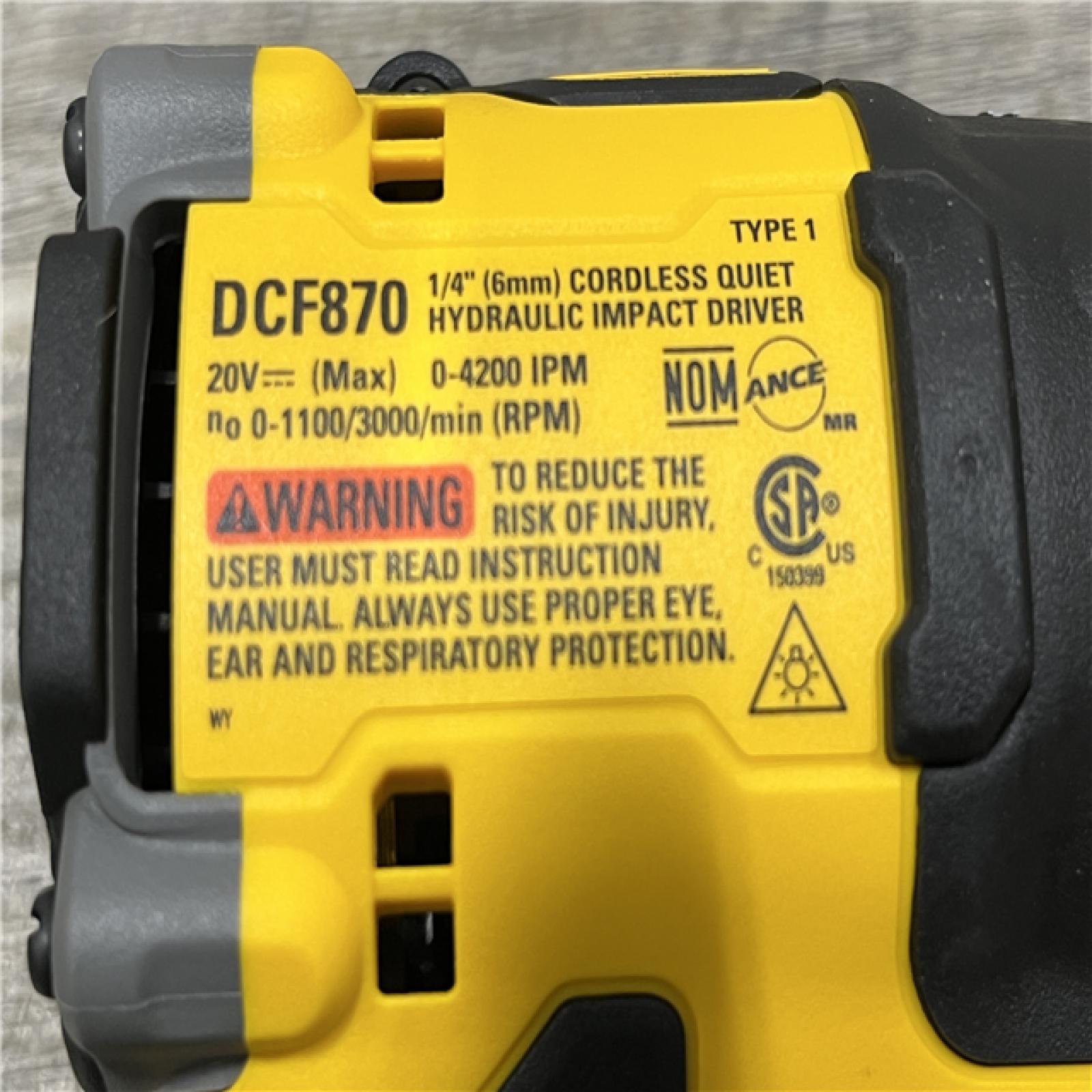 AS-IS DEWALT 20V XR Brushless Cordless 1/4 in. Quiet Hydraulic Impact Driver (Tool-Only)