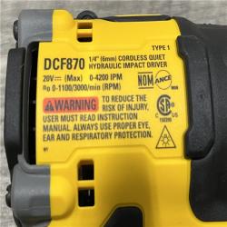 AS-IS DEWALT 20V XR Brushless Cordless 1/4 in. Quiet Hydraulic Impact Driver (Tool-Only)