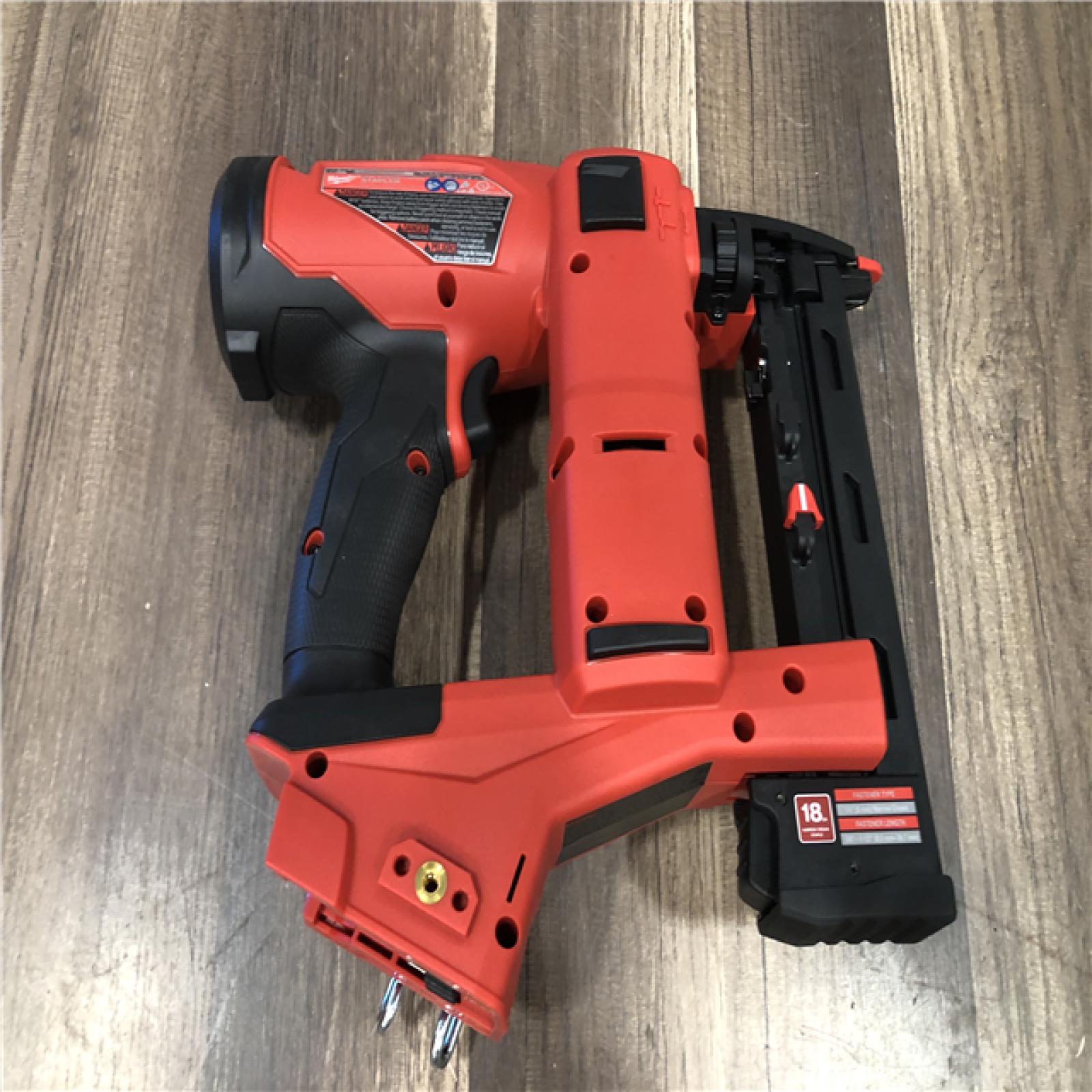 AS-IS Milwaukee FUEL 18-Volt Lithium-Ion Brushless Cordless 18-Gauge 1/4 in. Narrow Crown Stapler (Tool-Only)