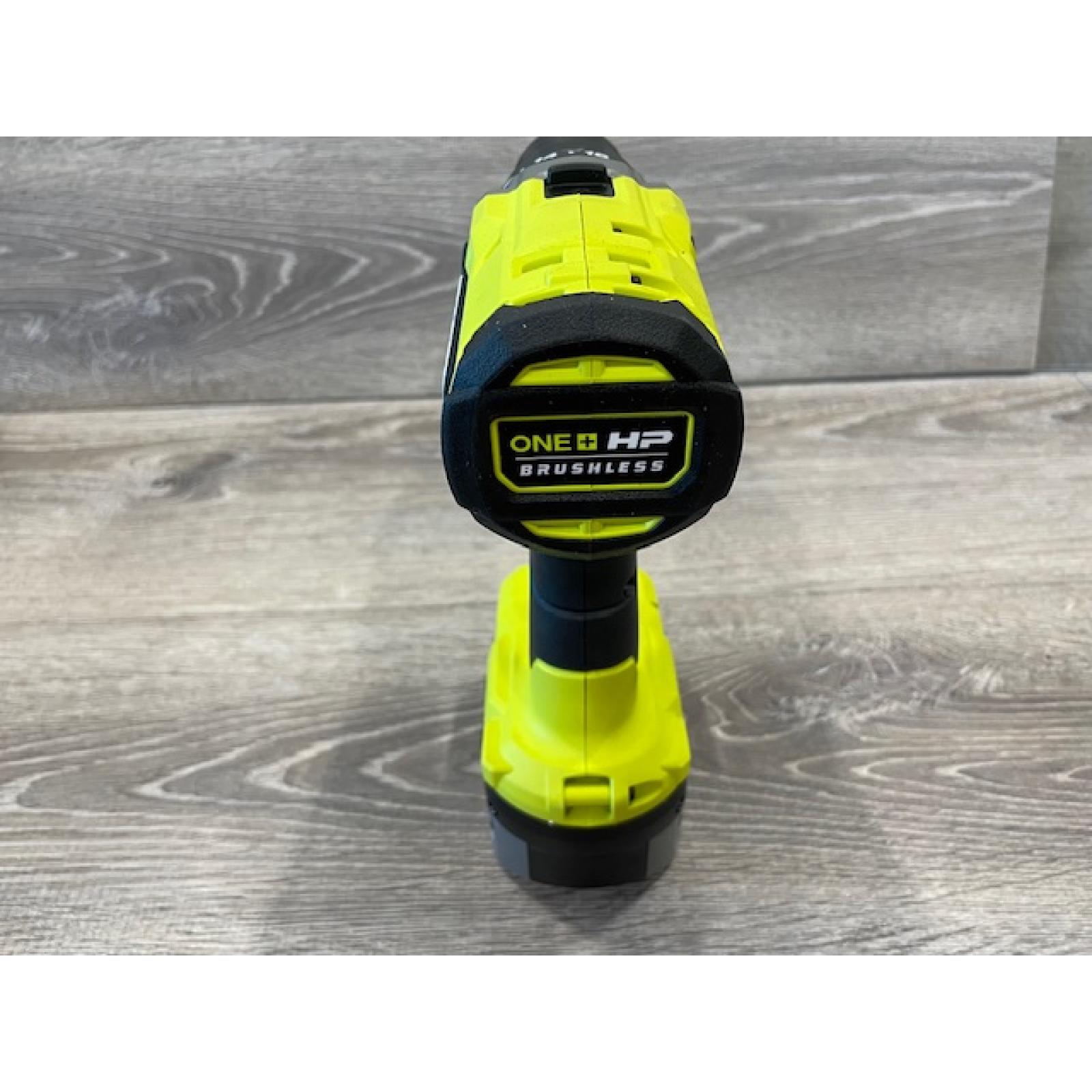 AS-IS ONE+ HP 18V Brushless Cordless 1/2 in. Hammer Drill Kit 4.0 Ah HIGH PERFORMANCE Battery  Charger  and Bag