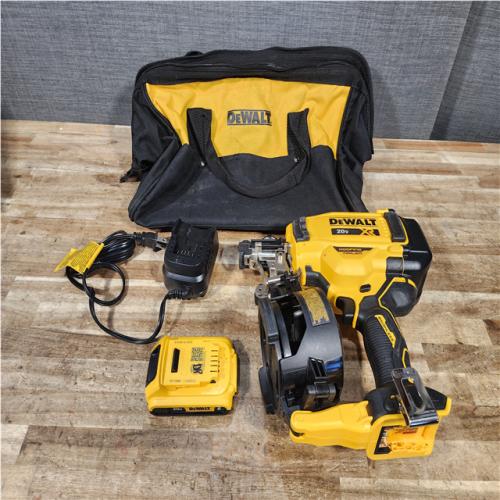 Houston Location AS-IS DEWALT 20V MAX Lithium-Ion 15-Degree Electric Cordless Roofing Nailer Kit