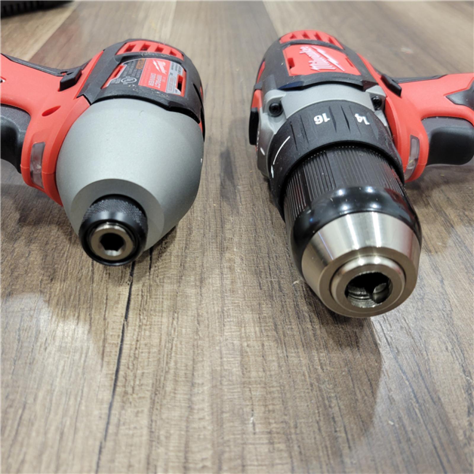 AS-IS Milwaukee M18 18V Cordless Brushed 2 Tool Drill/Driver and Impact Driver Kit